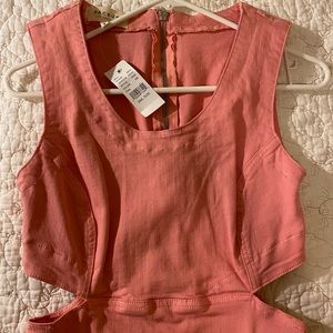 Pink cutout mini dress
